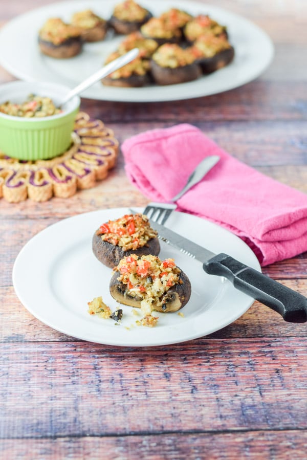 crazy good savory crab stuffed mushrooms